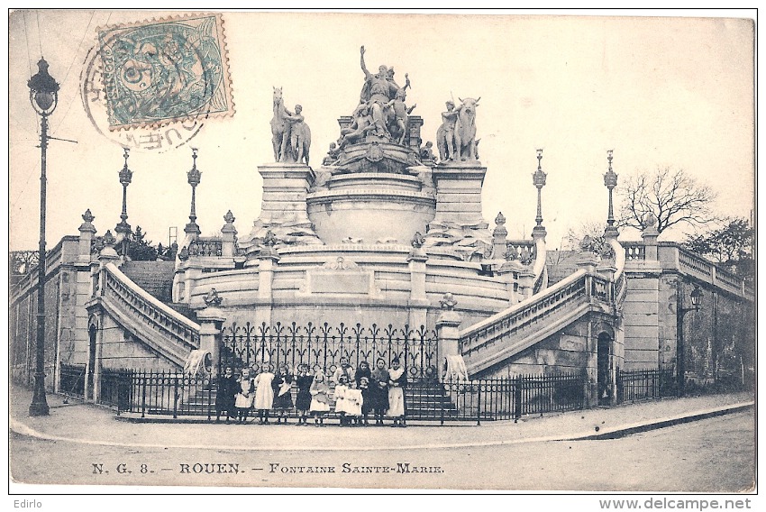 ROUEN  Fontaine Sainte Marie  Animée TTB - Rouen