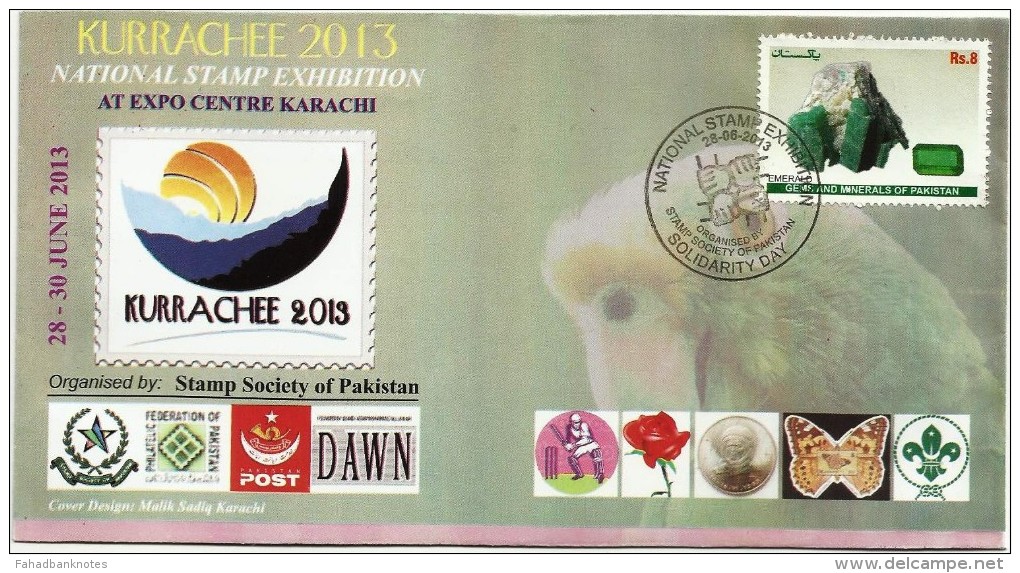 PAKISTAN MNH 2013 SPECIAL COVER ON NATIONAL STAMP EXHIBITION KURRACHEE - Pakistan
