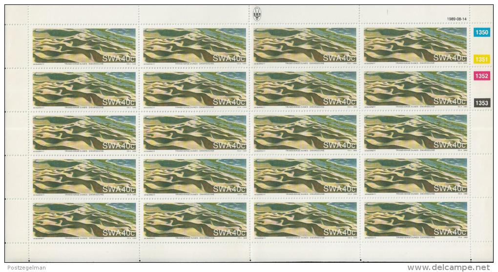 SOUTH WEST AFRICA, 1989, Full Sheet(s) Of 2x10 Stamps, Sand Dunes, Nrs. 641-644 - South West Africa (1923-1990)