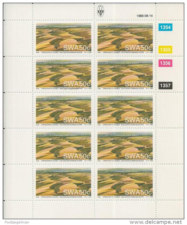 SOUTH WEST AFRICA, 1989, Full Sheet(s) Of 2x10 Stamps, Sand Dunes, Nrs. 641-644 - South West Africa (1923-1990)