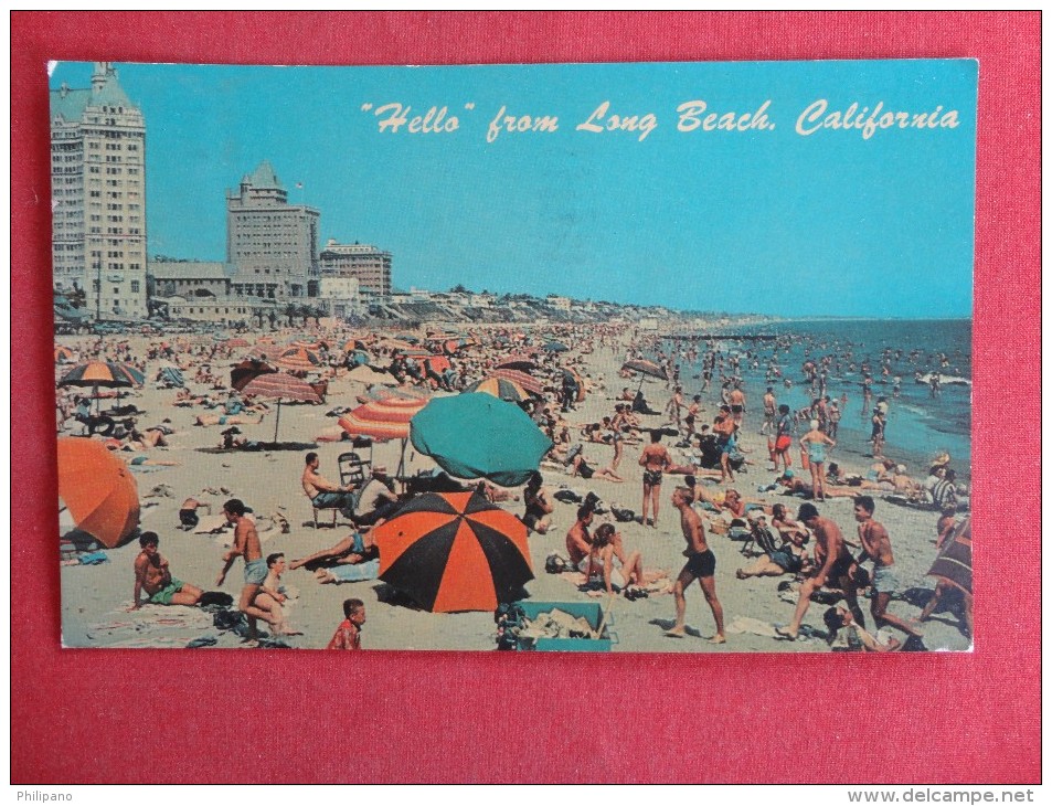 California > Long Beach  Beach Scene  1965 Cancel Stamp Fell Off  Ref 1294 - Long Beach