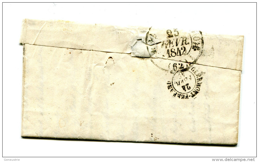 LAC 1842 - Felletin (creuse) Pour Combronde (cachet De Clermont-Ferrand) Puy-de-Dôme - Décime - 1801-1848: Précurseurs XIX