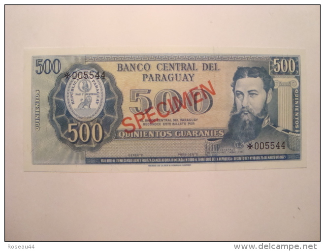 PARAGUAY - Billet Specimen De 500 Guaranies - UNC - Neuf - L1952  P.200 - Paraguay