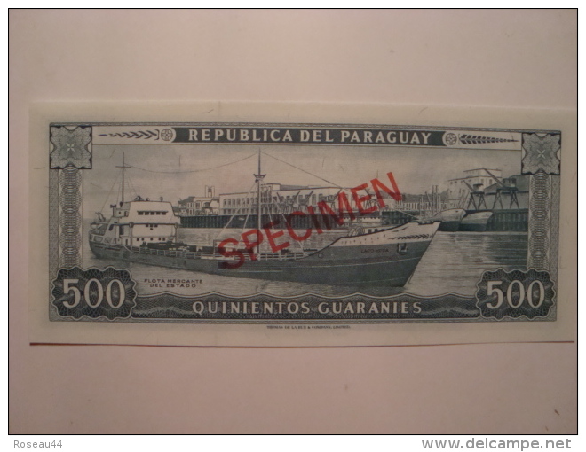 PARAGUAY - Billet Specimen De 500 Guaranies - UNC - Neuf - L1952  P.200 - Paraguay