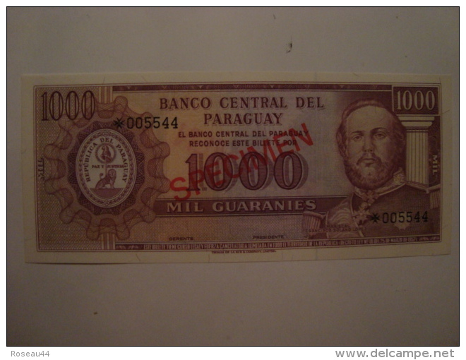 PARAGUAY - Billet Specimen De 1000 Guaranies - UNC - Neuf - L1952  P.201 - Paraguay