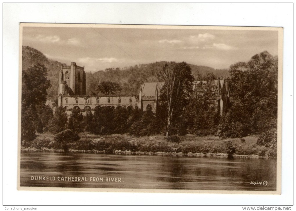 Cp , ECOSSE , Vierge , Ed : Valentine´s Post Card , DUNKELD Cathedral From River , Sepiatype Series - Perthshire