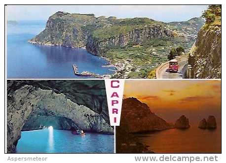 NAPOLI- CAPRI: CARTOLINA POSTALE-POSTCARD CAPRI MULTIVIEW.  ED. VINCENZO CARCAVALLO. Nº C/79. GECKO. - Napoli (Naples)