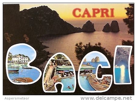 NAPOLI- CAPRI: CARTOLINA POSTALE-POSTCARD CAPRI MULTIVIEW.  Nº 195. GECKO. - Napoli (Naples)