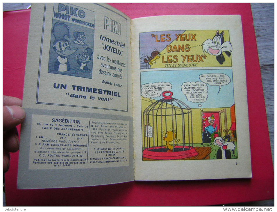 BD   MENSUEL  TITI POCHE   N° 7     SAGEDITION   1974 - Sagédition