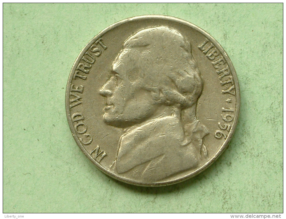 1956 D - 5 Cents / KM A192 ( Uncleaned - For Grade, Please See Photo ) ! - 1938-…: Jefferson