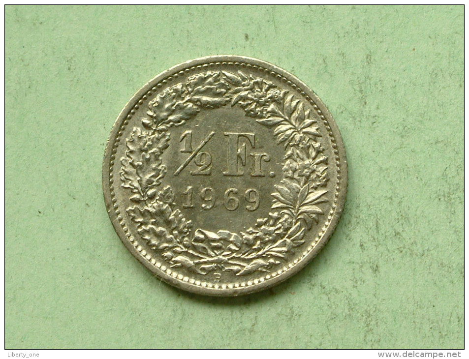 1969 - 1/2 Franc / KM 23a.1 ( Uncleaned - For Grade, Please See Photo ) ! - Other & Unclassified