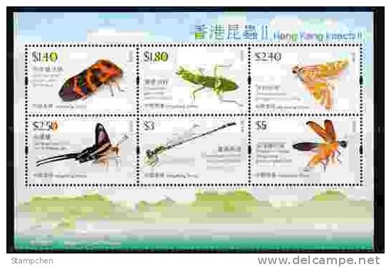 2012 Hong Kong Insects Stamps S/s Insect Butterfly Dragonfly Firefly Moth Cicadas Bug Fauna Mount - Nuevos