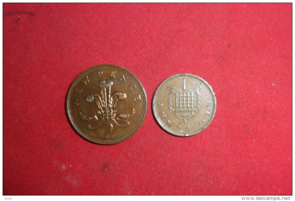 Lot De 2 Monnaies  Grande Bretagne 1971(Même Date)/ 1 Pence En TTB+ Et  2 Pence En SUP De 1971 - 5 Pence & 5 New Pence