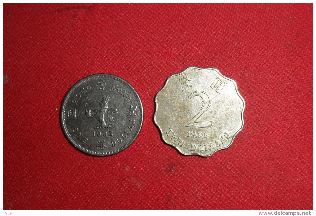 One Dollars Hong Kong" De 1992 Et 2 Dollars 1998 En TTB+ - Hong Kong