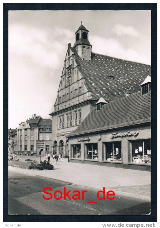 AK Schkeuditz 1966, Am Rathaus, Geschäft, Nordsachsen, Sachsen - Schkeuditz