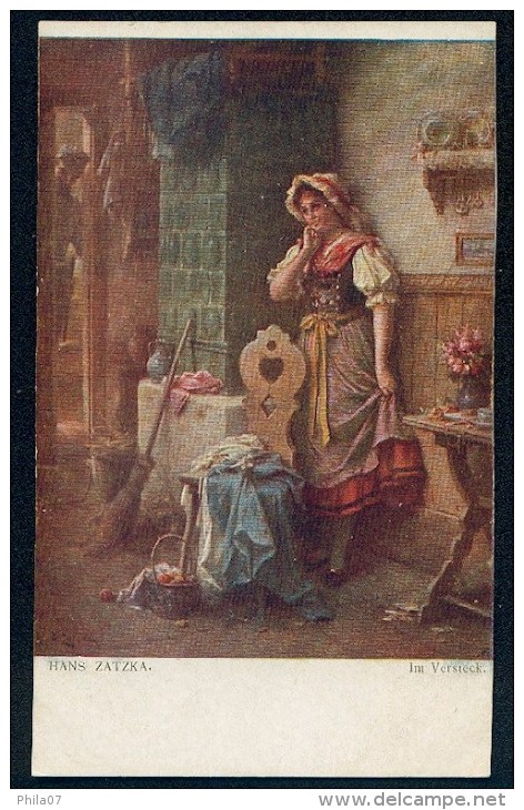 Hans Zatzka. Im Versteck. - W.R.B.&Co. W. III Galerie Wiener Kunstler Nr. 635. ---- Postcard Not Traveled - Zatzka