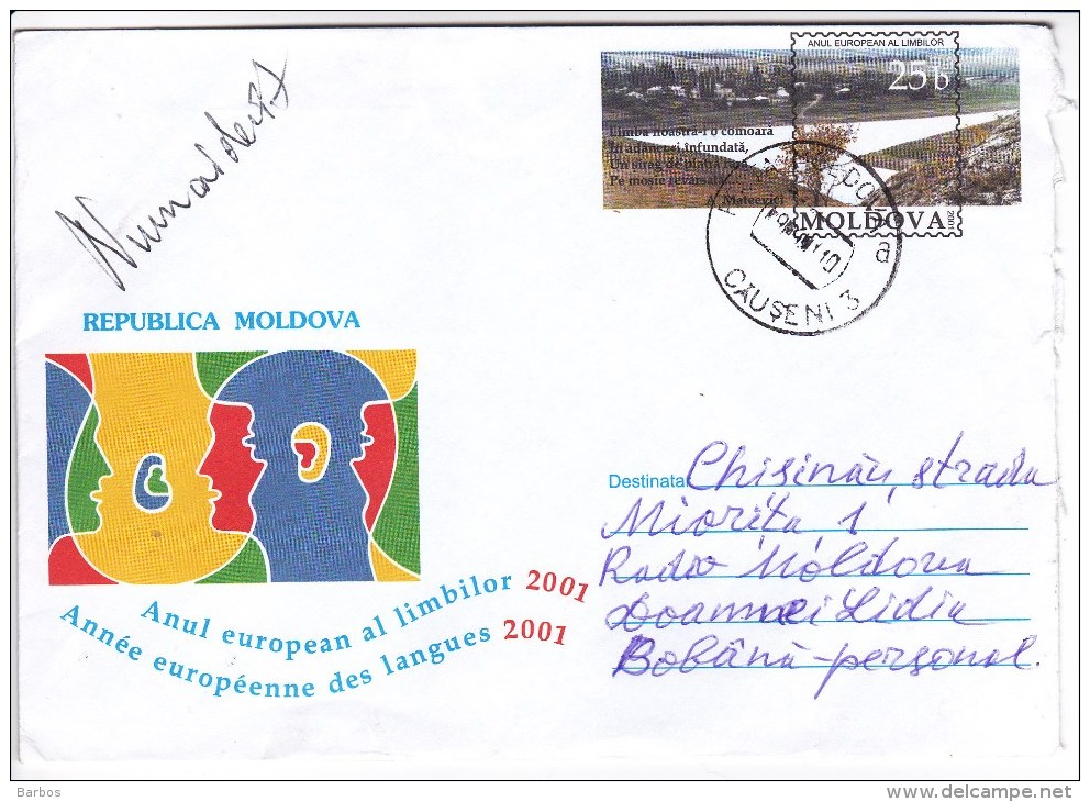 MOLDOVA  ; MOLDAVIE ;   MOLDAU ;  2001 ; Year Of Languages ; Used Pre-paid Envelope - Moldova