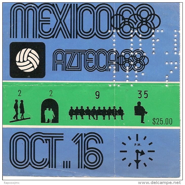 Ticket Olympic, Mexico 1968. - Match Tickets