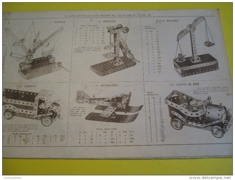 Manuel d´Instruction/ MECCANO-Paris / La Mécanique en miniature/N°3/Bobigny /1952  JE96