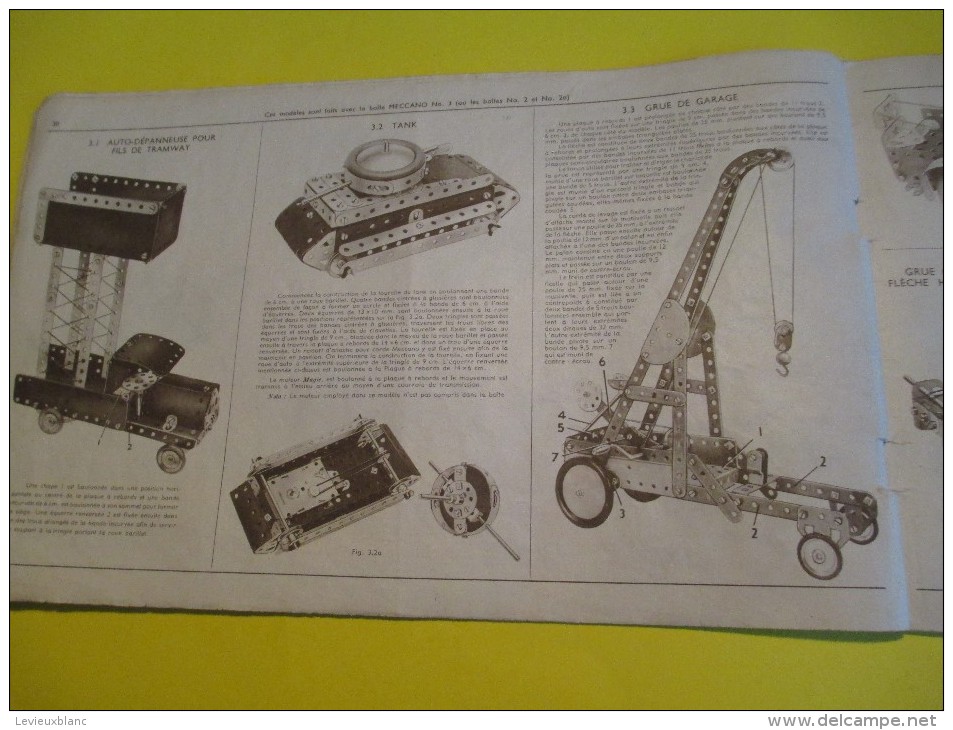 Manuel d´Instruction/ MECCANO-Paris / La Mécanique en miniature/N°3/Bobigny /1952  JE96