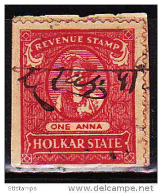 INDIAN STATE HOLKAR 1AN COURT FEE REVENUE FISCAL OLD RARE USED STAMPS #5013 - Other & Unclassified