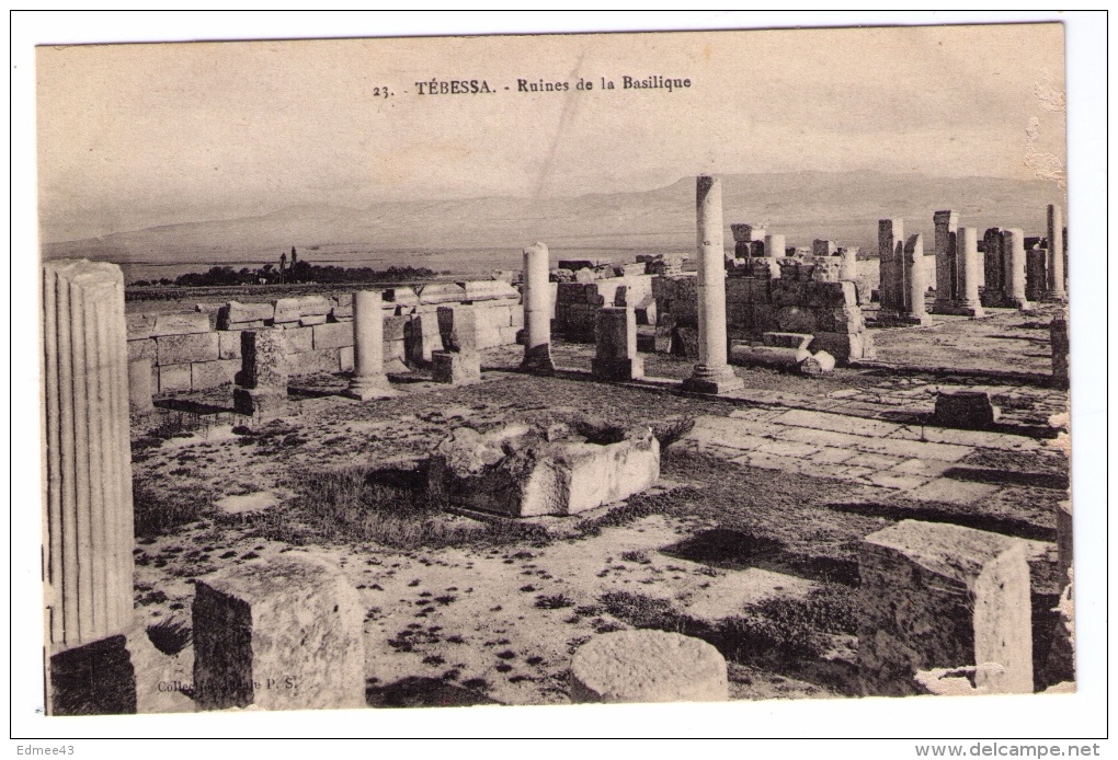 CPA Algérie, Tébessa, Ruines De La Basilique, Collection Idéale P. S., 23 - Tebessa