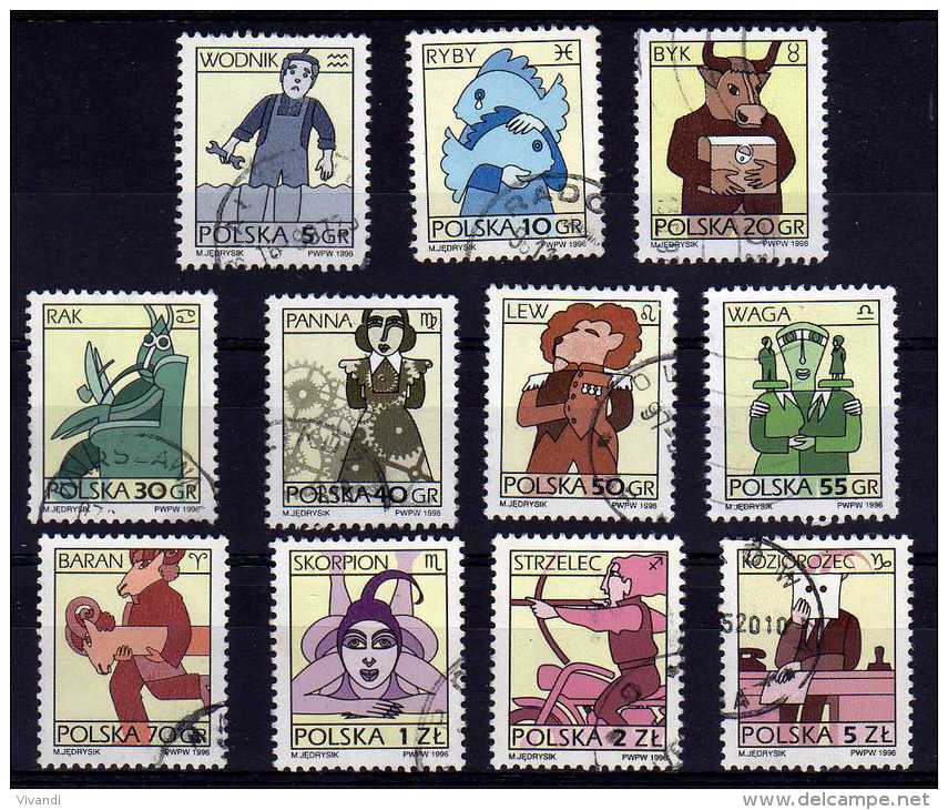 Poland - 1996 - Signs Of The Zodiac (Part Set) - Used - Oblitérés