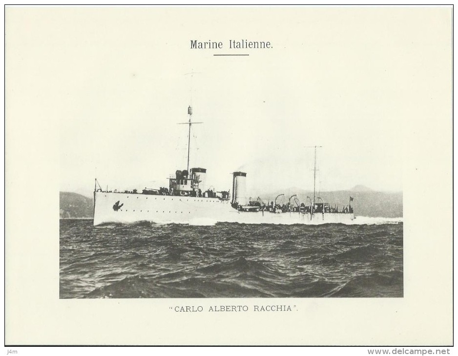 PHOTO Ancienne BATEAU, NAVIRE GUERRE, ITALIE.. MARINE ITALIENNE.. " CARLO ALBERTO RACCHIA " - Bateaux