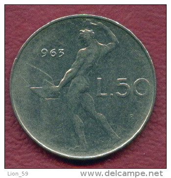 F3107 / - 50 Lire  - 1963  - Italia Italy Italie Italien Italie - Coins Munzen Monnaies Monete - 50 Lire