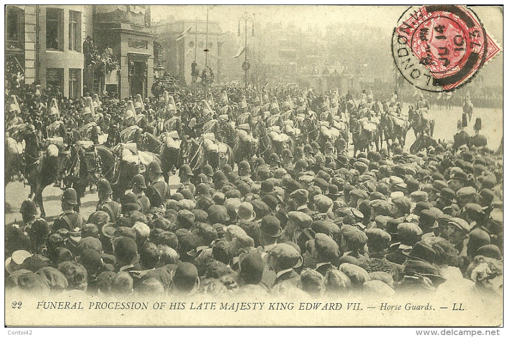 LONDRES LONDON FUNERAL PROCESSION OF HIS LATE MAJESTY KING EDWARD VII HORSE GUARDS - Autres & Non Classés