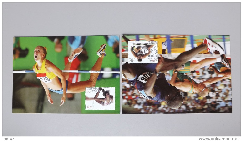 Portugal 2842/3 Af 3157/8 Maximumkarten MK/MC, ESST, Olympische Sommerspiele, Athen - Maximum Cards & Covers