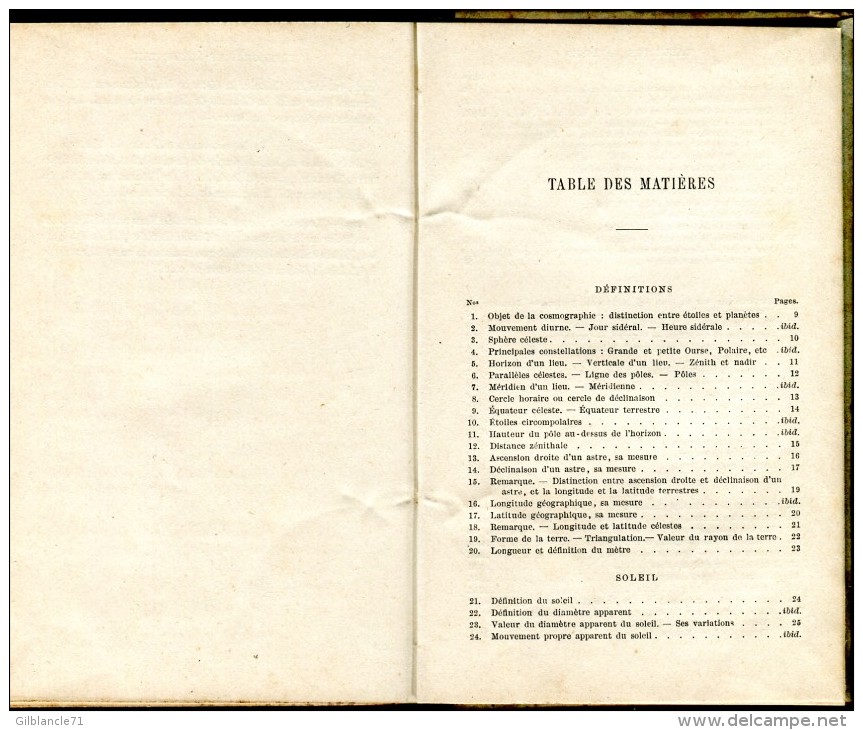 Manuel-Résumé De Cosmographie élémentaire-1894-Abbé Casteig- Voir Scans Table Des Matieres - 12-18 Ans