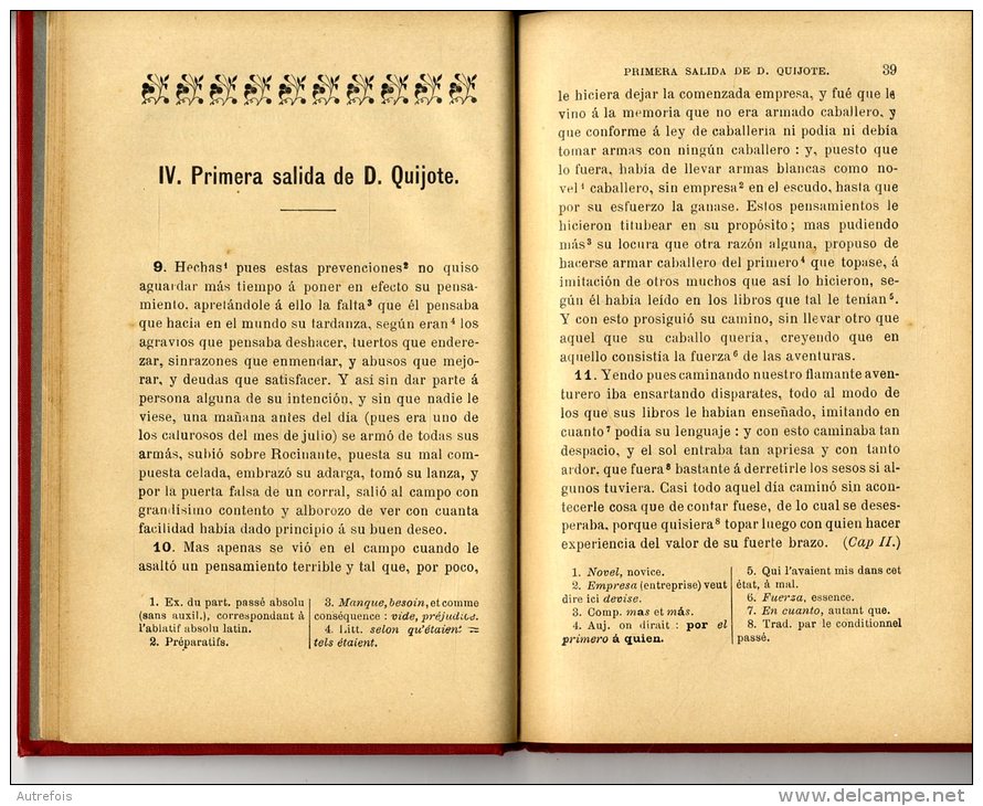 CLASSIQUES ESPAGNOLS  -  CERVANTES  -  ALAUX ET SAGARDOY  -  TOULOUSE  - 1907 - Literatura