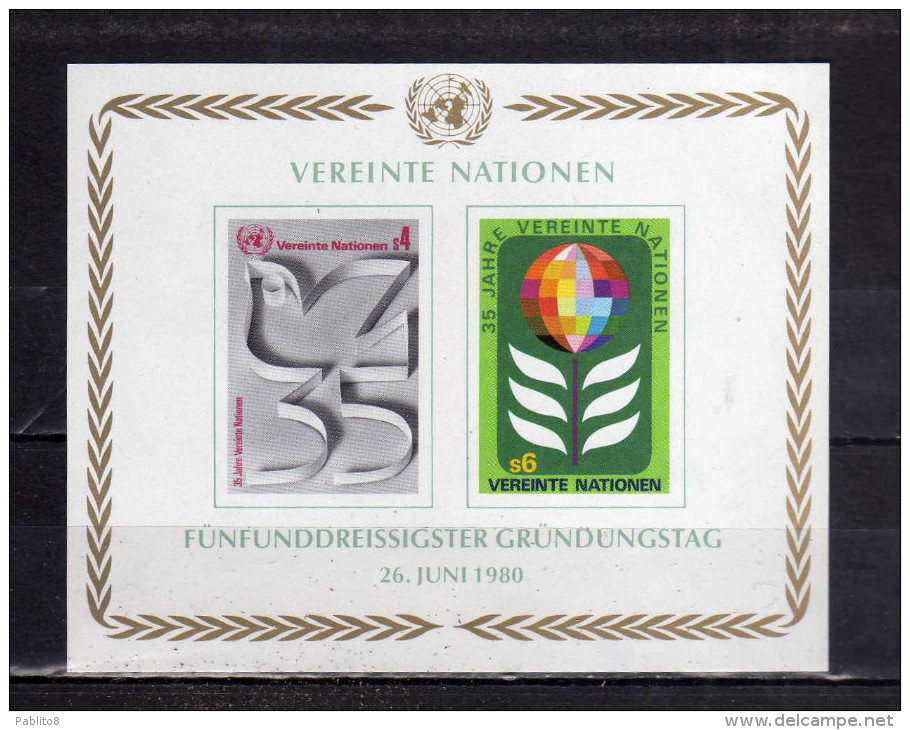 UNITED NATIONS AUSTRIA VIENNA WIEN - ONU - UN - UNO 1980 GRAPH OF ECONOMIC TREND GRAFICO ANDAMENTO ECONOMIA MNH - Ungebraucht