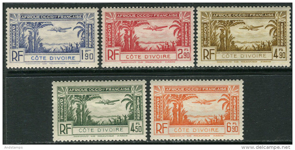 Cote D´ivoire 1940. M#172/76. MNH/Luxe. Airplanes - Aerei