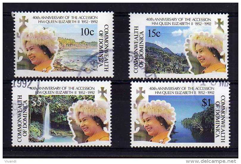 Dominica - 1992 - 40th Anniversary Of QEII's Accession - Used - Dominique (1978-...)