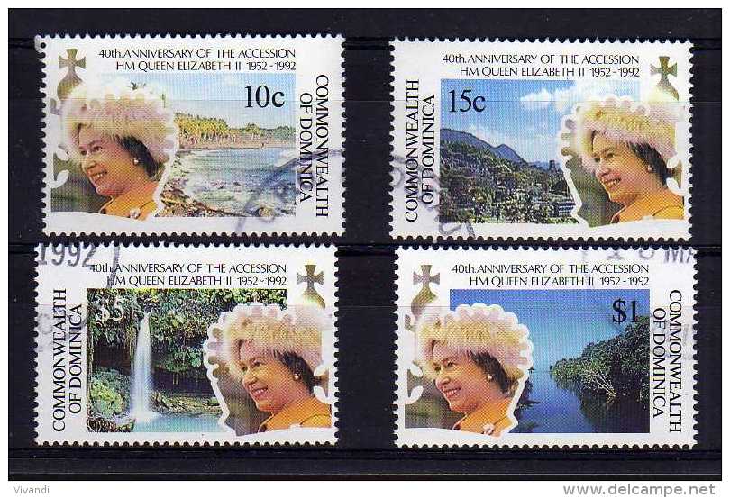 Dominica - 1992 - 40th Anniversary Of QEII's Accession - Used - Dominica (1978-...)