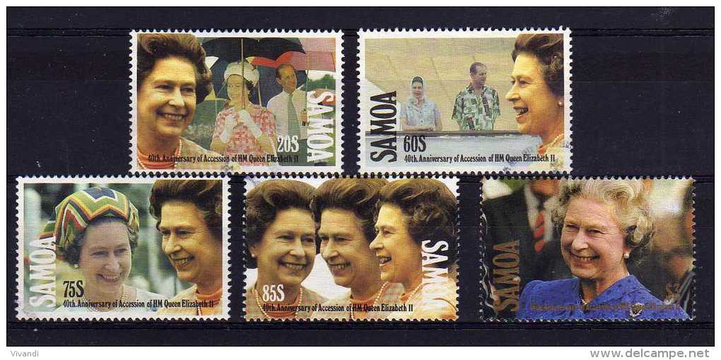 Samoa - 1992 - 40th Anniversary Of QEII's Accession - Used - Samoa