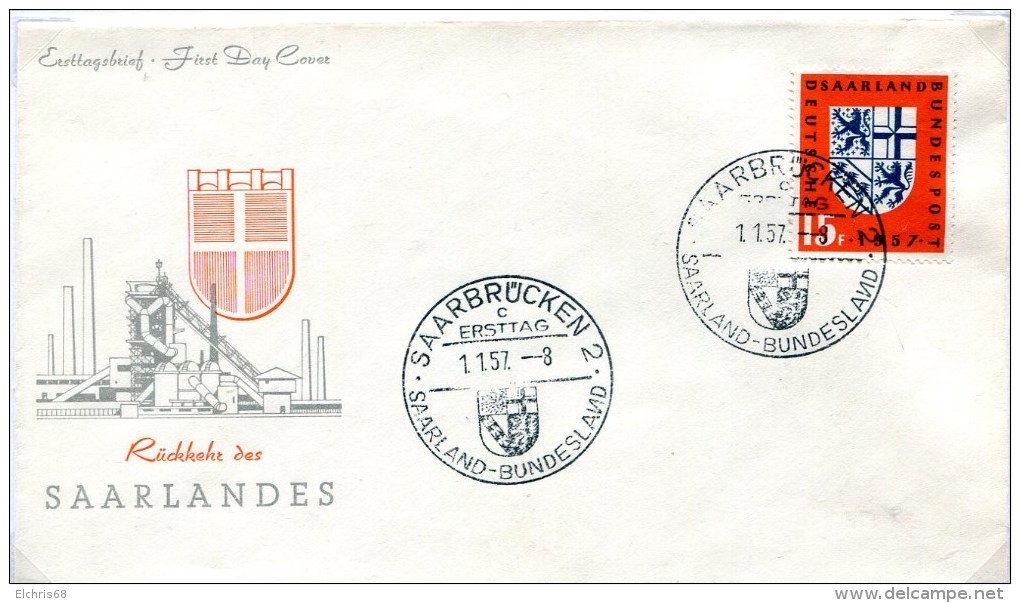 C2 Sarre Saar  Lettre 1.1.57 Avec N Inversé - Storia Postale