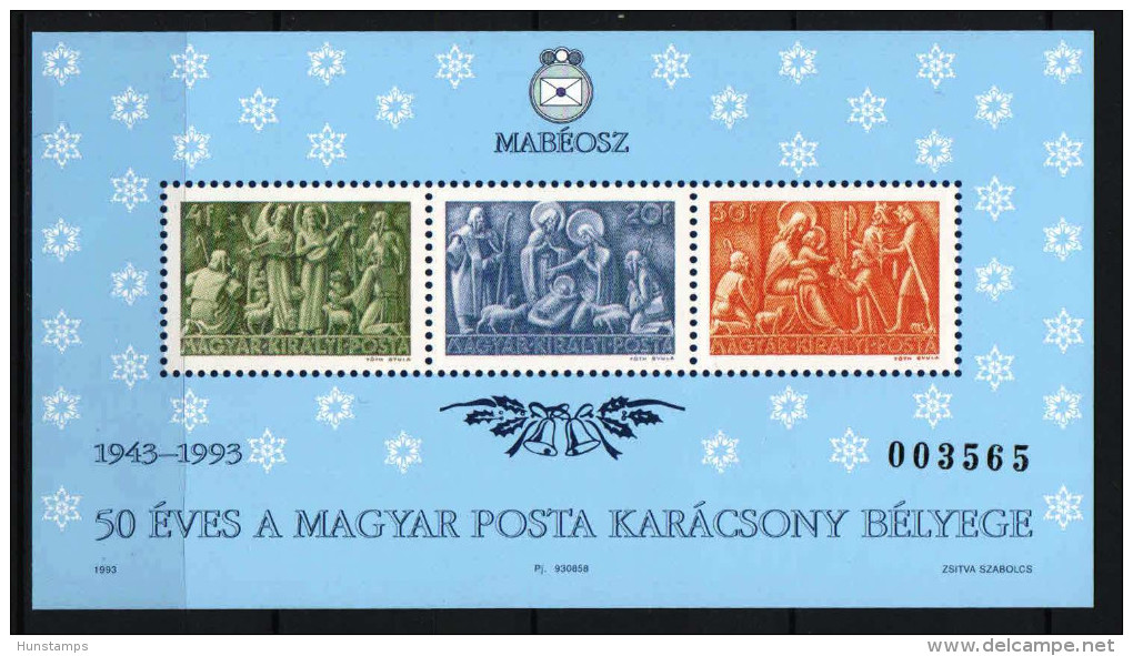 Hungary 1993. Christmas Very Nice Commemorative Sheet Special Catalogue Number: 1993/5 - Herdenkingsblaadjes