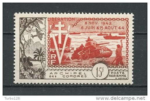 COMORES 1954 PA N° 4 ** Neuf MNH TTB  C 48 € Libération Char Bateaux Boats Ships - Unused Stamps