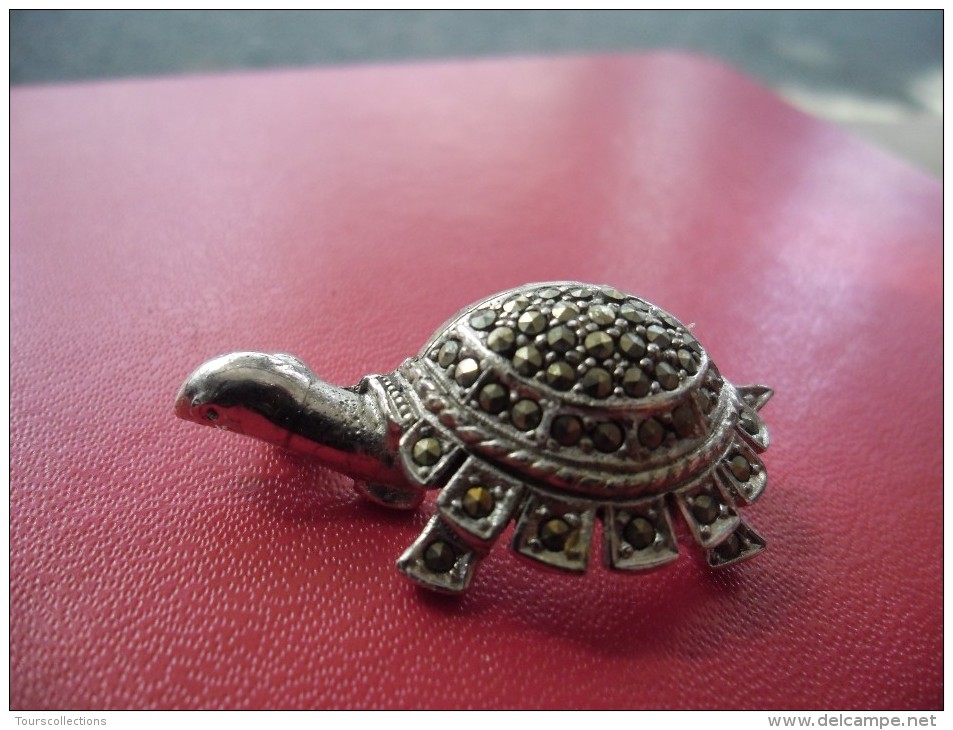 Superbe BROCHE ANCIENNE TORTUE @ Petits Brillants Sur Le Dos - Période 1900 -1930 ? - Broches