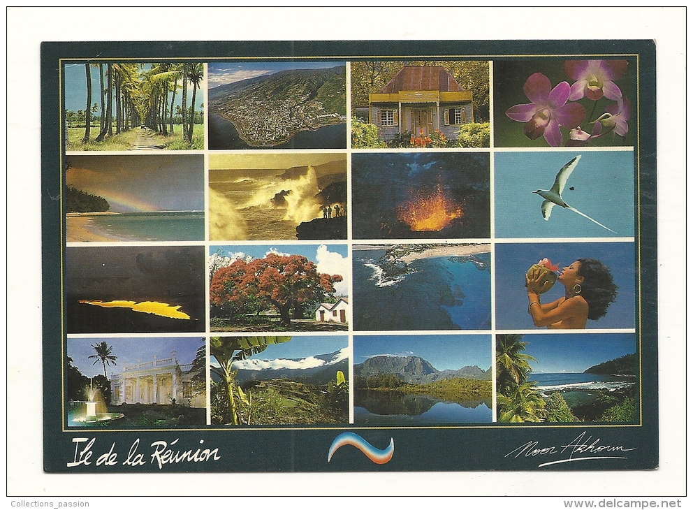 Cp, Ile De La Réunion, Multi-Vues, Voyagée 1991 - Autres & Non Classés