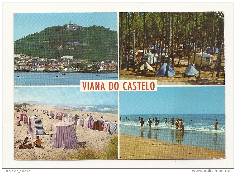 Cp, Portugal, Viana Do Castelo, Multi-Vues, Voyagée - Viana Do Castelo