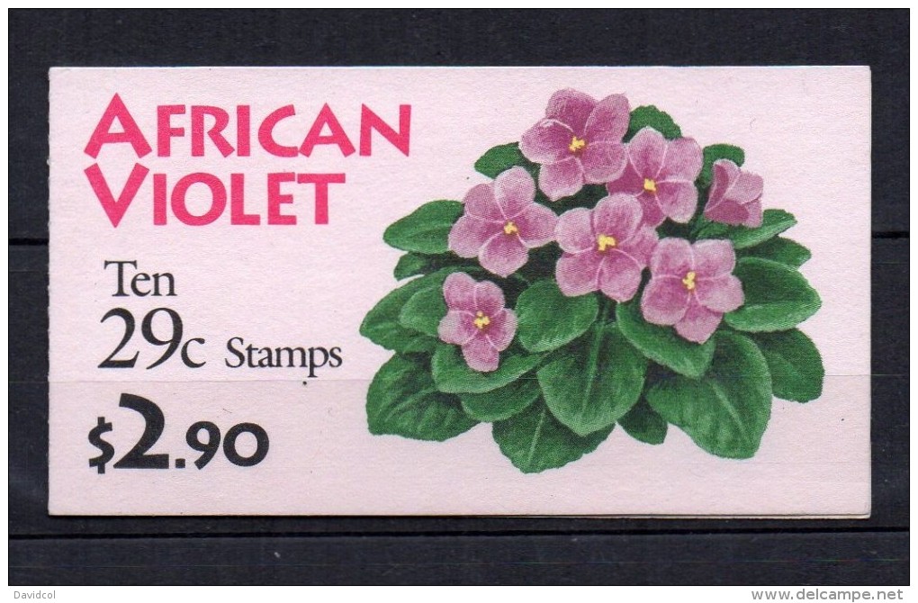 N157- USA- 1993. SC# : 2486a - BOOKLET / CARNET.  AFRICAN VIOLET / FLOWERS - 1981-...