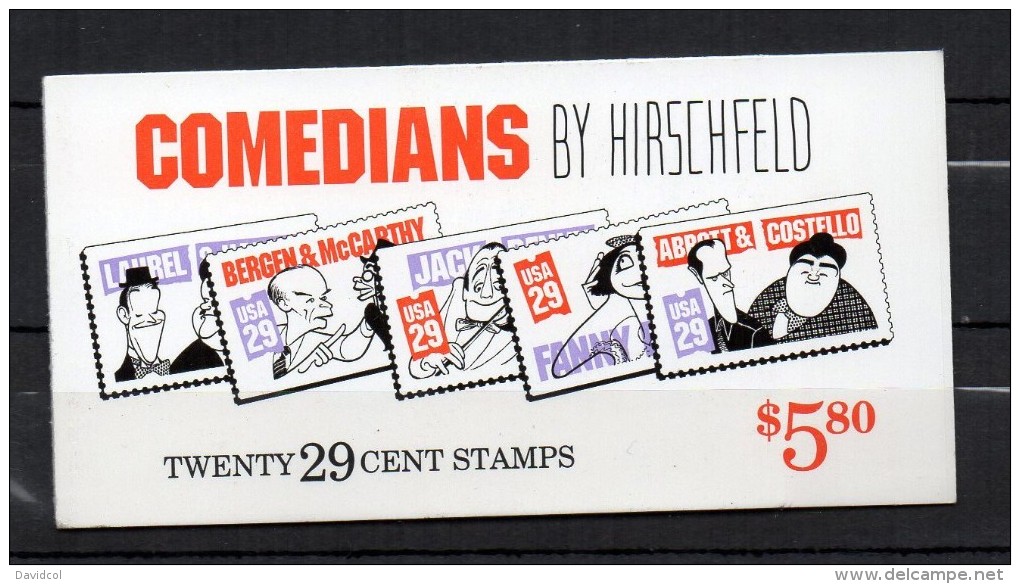 N172- USA- 1991. SC# : 2566a - BOOKLET / CARNET. COMEDIANS -  FV US$ 5.80 / &euro; 4.40 - 3. 1981-...