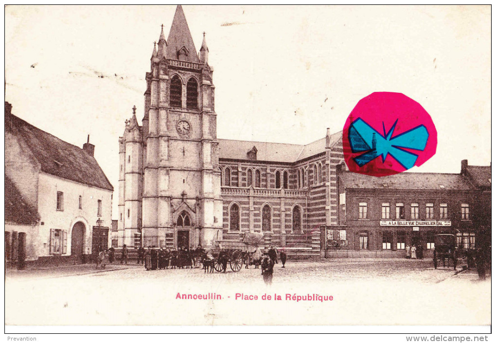 ANNOEULLIN (Nord) - Place De La République - Superbe Carte Animée - Seclin