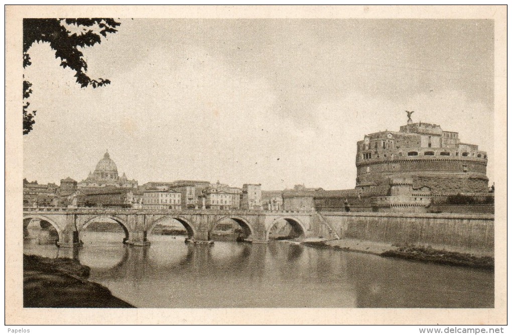 1934 CARTOLINA  CON ANNULLO ROMA - Castel Sant'Angelo