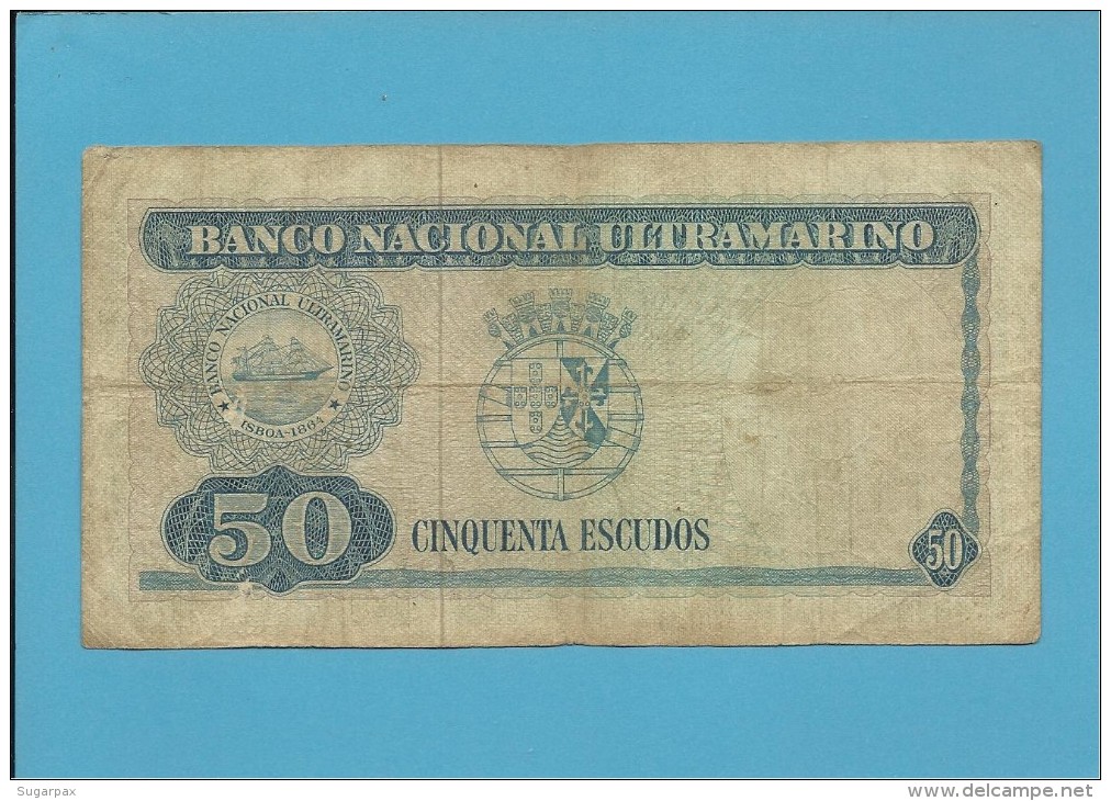 TIMOR - 50 ESCUDOS - 24.10.1967 - P 27 - Sign. 2 - REGULO D. ALEIXO - PORTUGAL - Timor