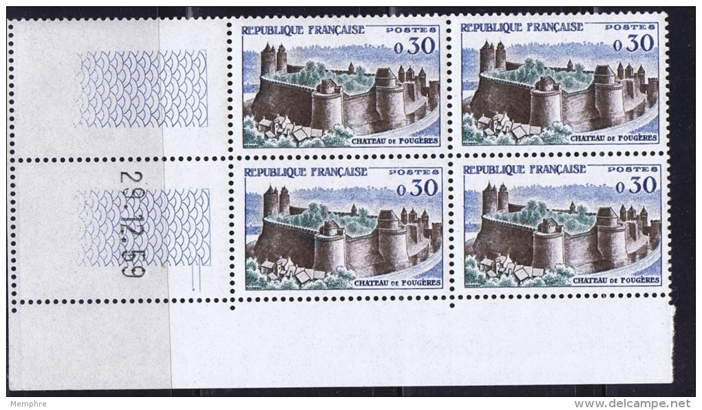 Château De Fougères Yv 1236  Coin Daté Du 29.12.59  ** - 1960-1969